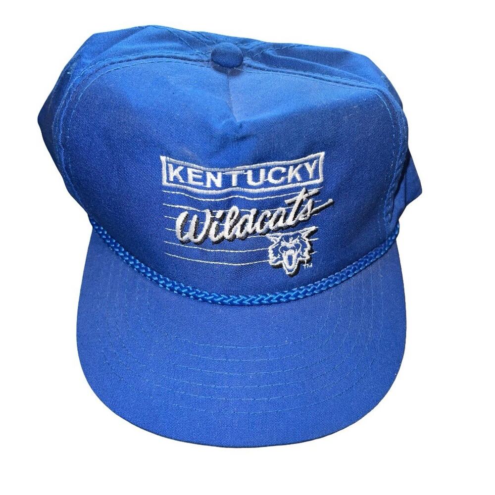 Vintage Kentucky Wildcats UK Spell Out SnapBack NCAA Rope Hat Blue Adjustable